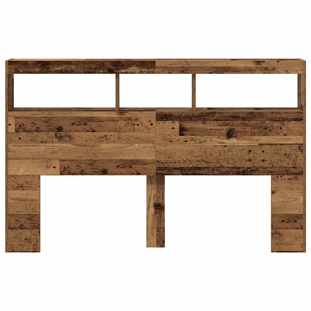 Ormarić za uzglavlje s LED svjetlima staro drvo 160x17x102 cm
