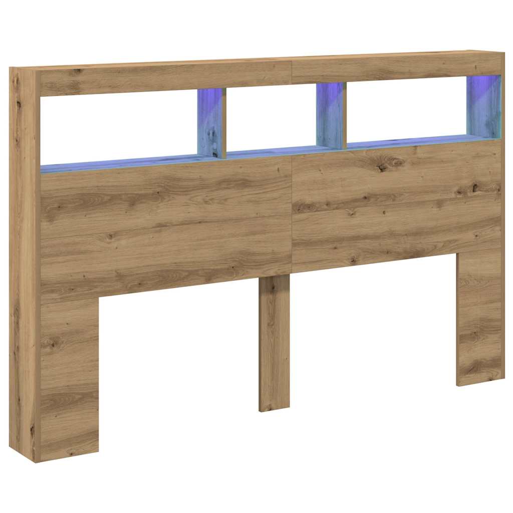 Ormarić za uzglavlje LED boja artisan hrast 160x17x102 cm