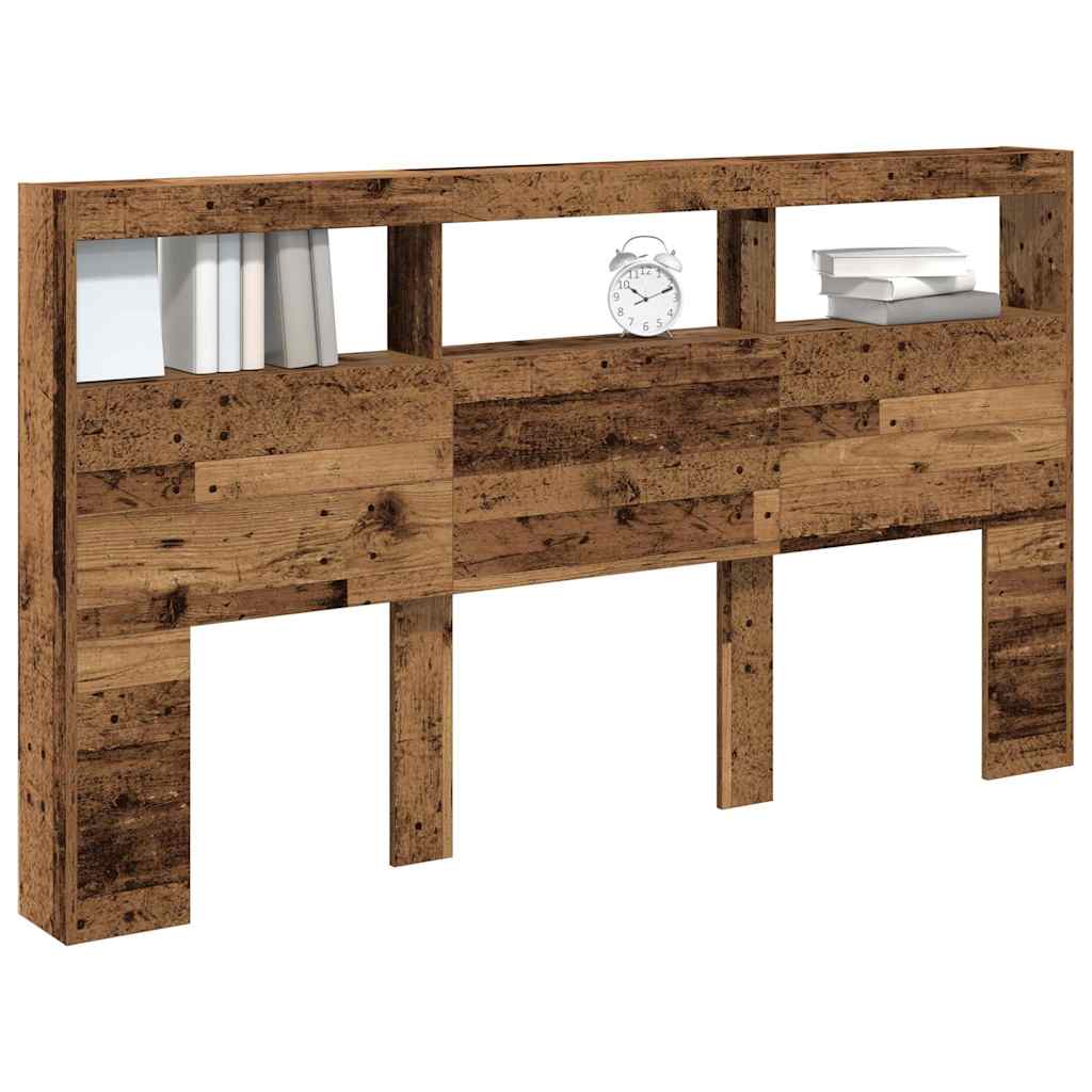 Ormarić za uzglavlje s LED svjetlima staro drvo 180x17x102 cm