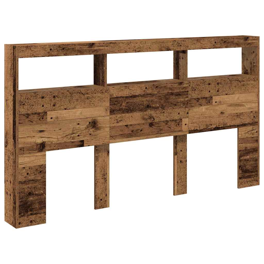 Ormarić za uzglavlje s LED svjetlima staro drvo 180x17x102 cm