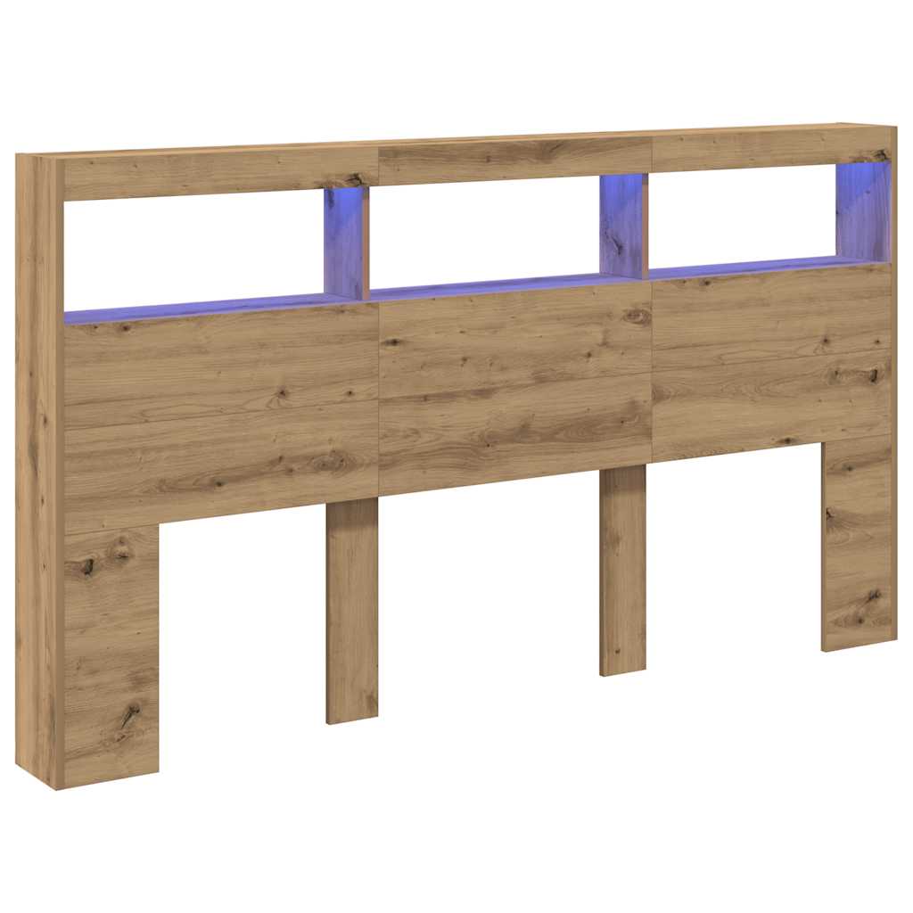 Ormarić za uzglavlje LED boja artisan hrast 180x17x102 cm