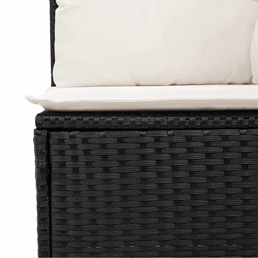 2-dijelni set vrtnih sofa s jastucima crni od poliratana bagrem