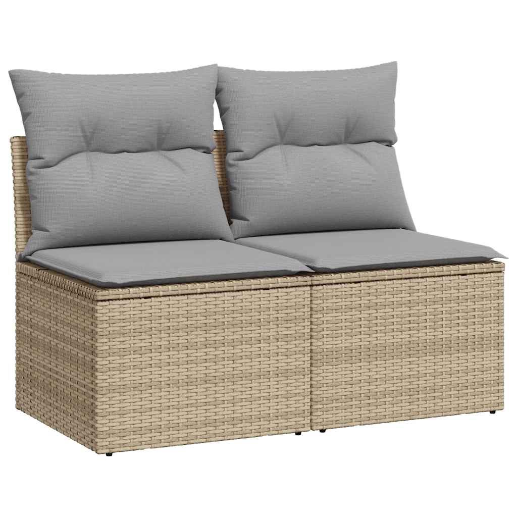 2-dijelni set vrtnih sofa s jastucima bež od poliratana bagrem