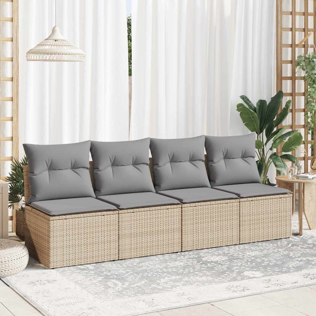 2-dijelni set vrtnih sofa s jastucima bež od poliratana bagrem