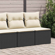 2-dijelni set vrtnih sofa s jastucima crni od poliratana bagrem