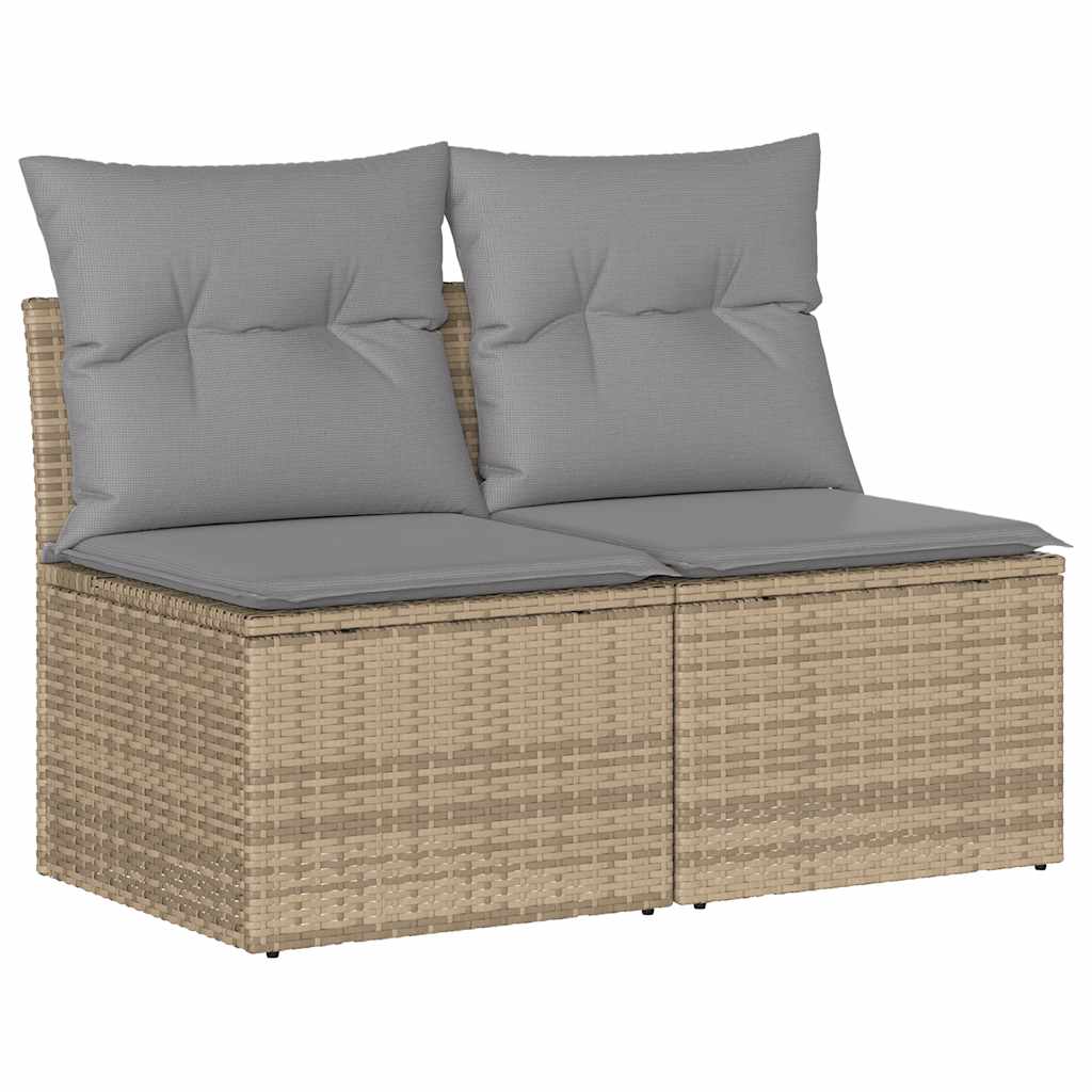 2-dijelni set vrtnih sofa s jastucima bež od poliratana bagrem