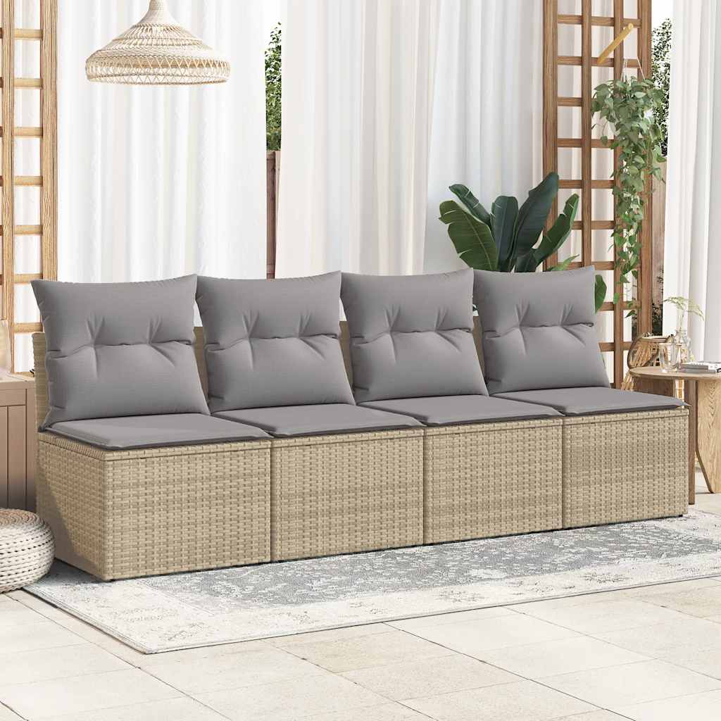2-dijelni set vrtnih sofa s jastucima bež od poliratana bagrem