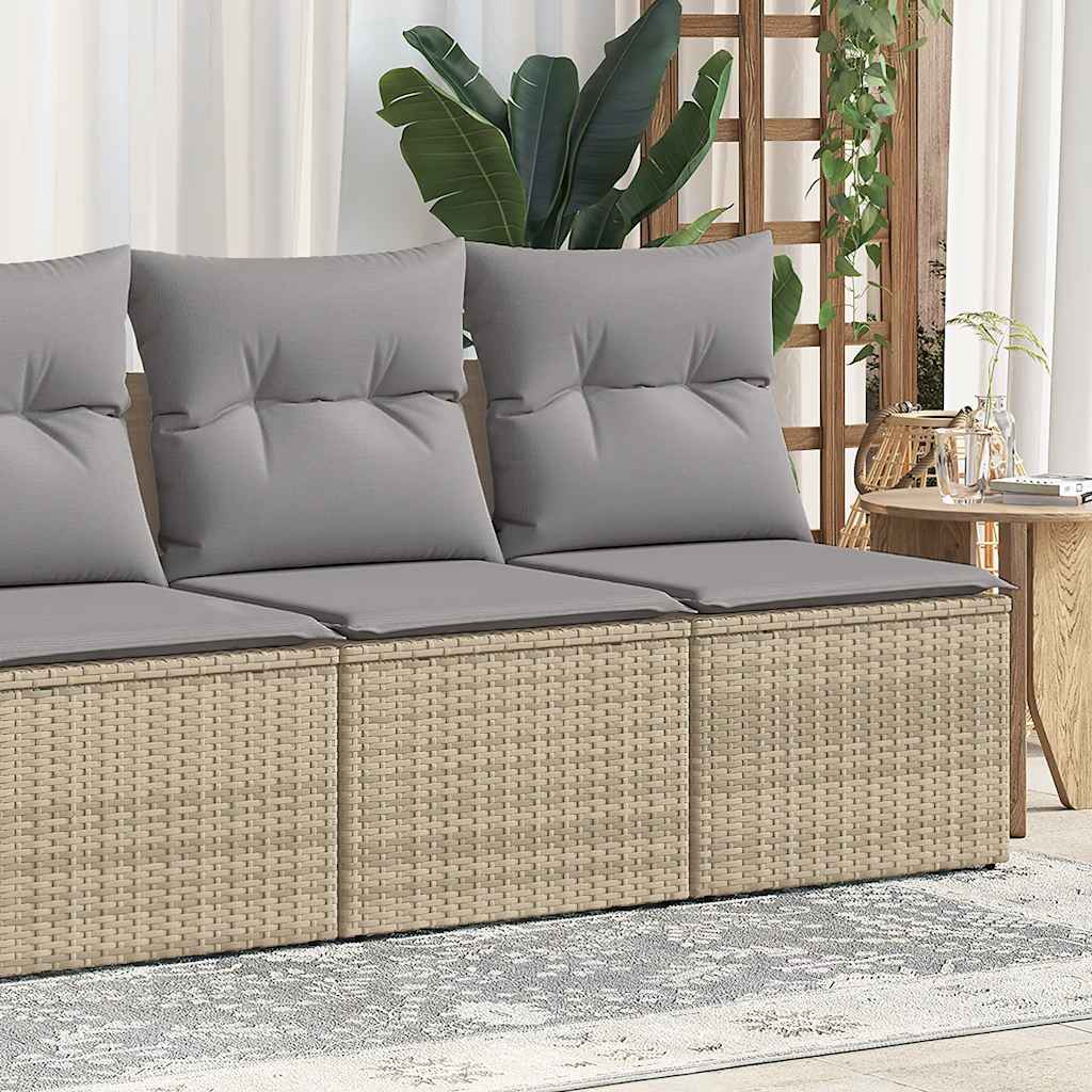 2-dijelni set vrtnih sofa s jastucima bež od poliratana bagrem