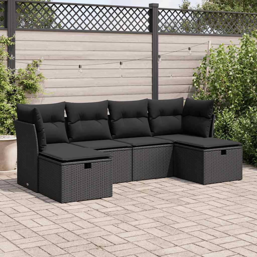6-dijelni set vrtnih sofa od poliratana s jastucima
