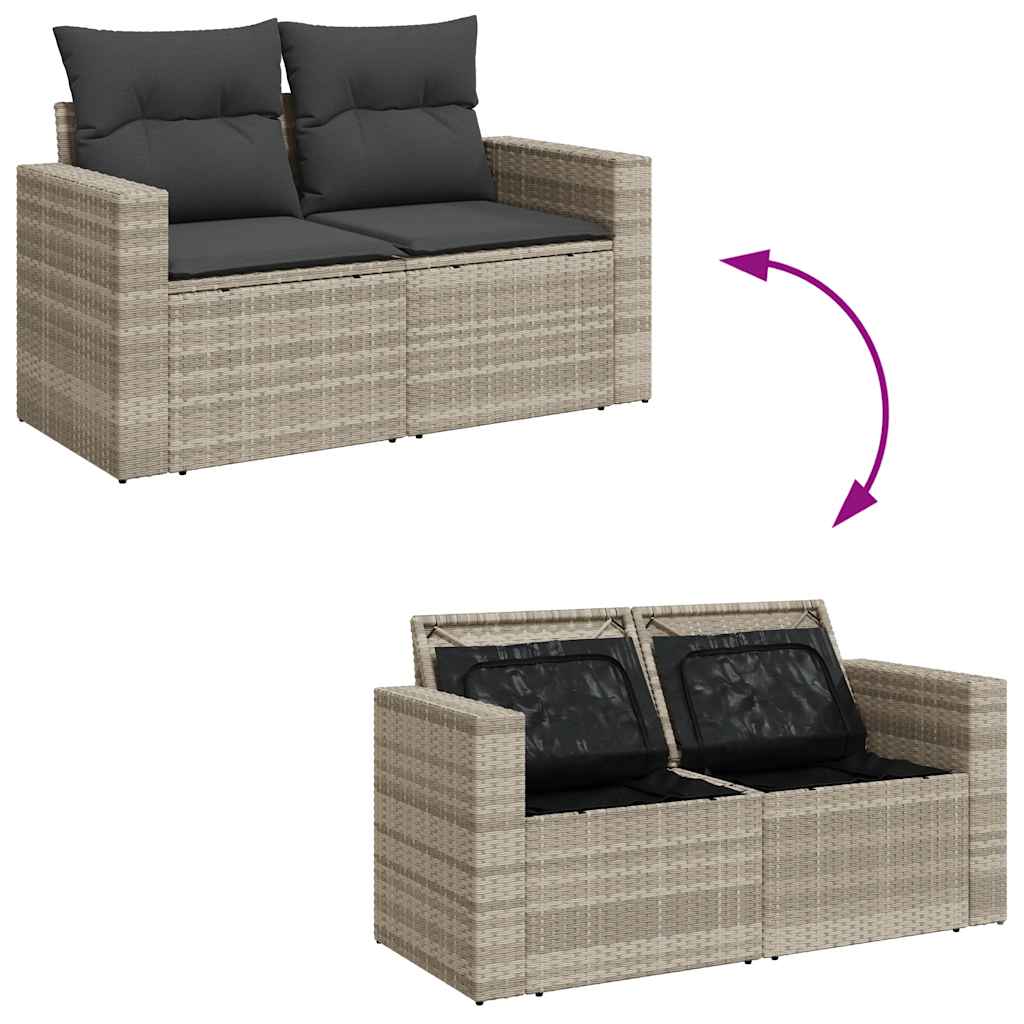6-dijelni set vrtnih sofa od poliratana s jastucima svjetlosivi