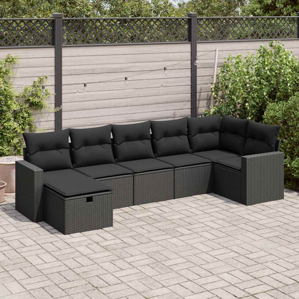 8-dijelni set vrtnih sofa s jastucima bež od poliratana