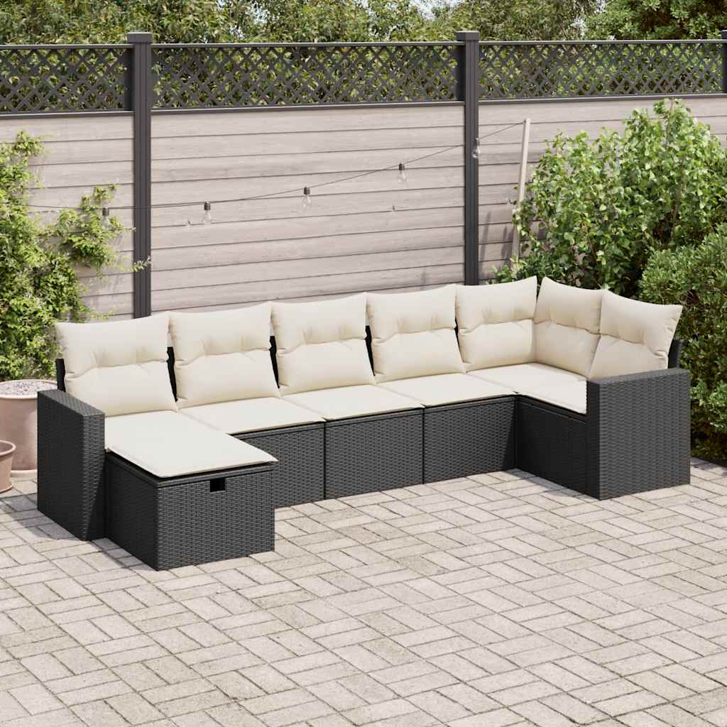 8-dijelni set vrtnih sofa s jastucima bež od poliratana