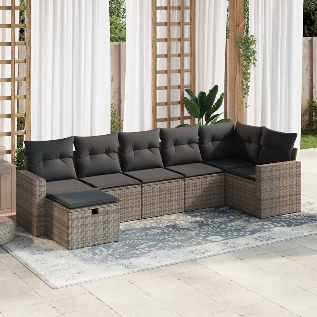8-dijelni set vrtnih sofa s jastucima bež od poliratana