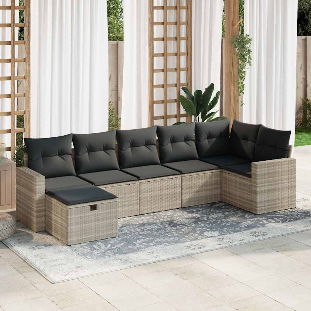 7-dijelni set vrtnih sofa svjetlosivi od poliratana