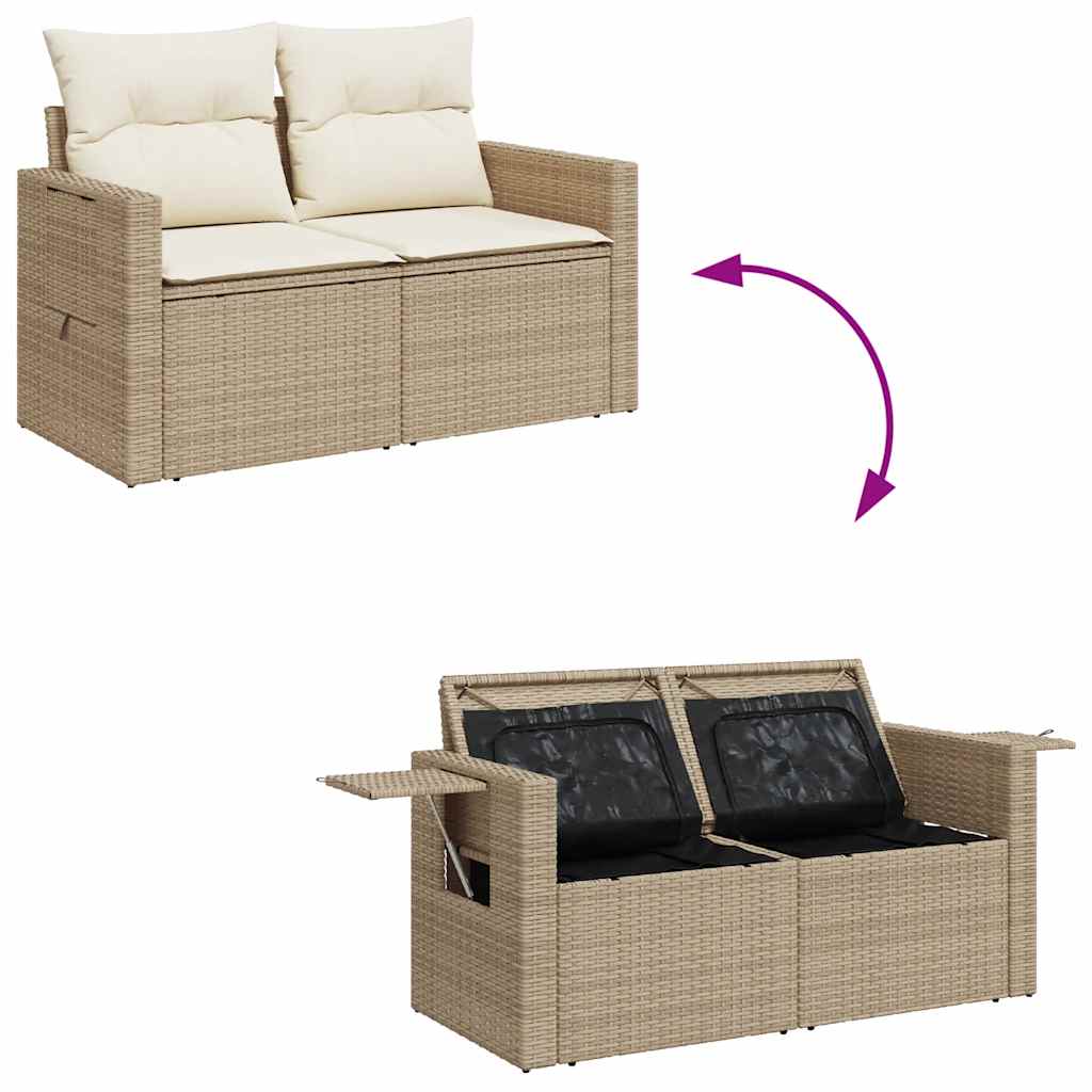 6-dijelni set vrtnih sofa s jastucima bež od poliratana