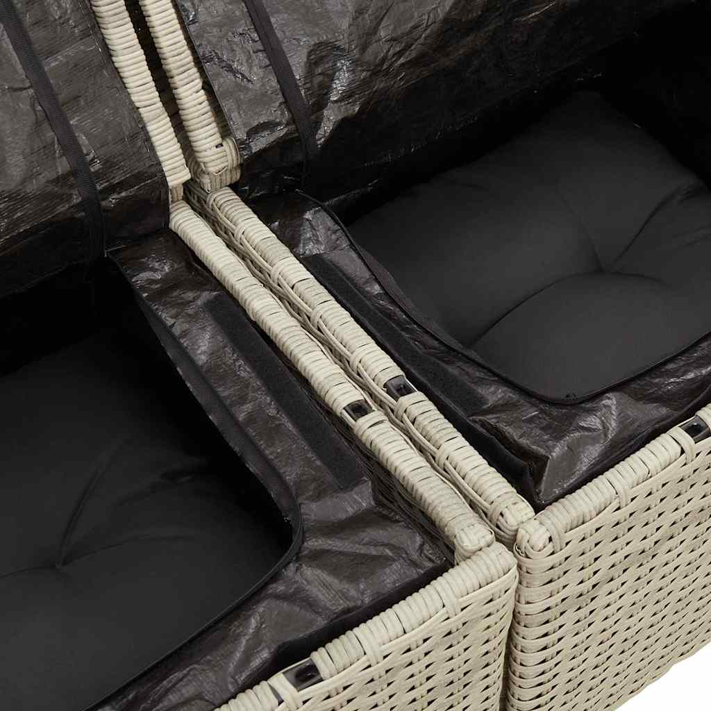 9-dijelni set vrtnih sofa od poliratana s jastucima svjetlosivi