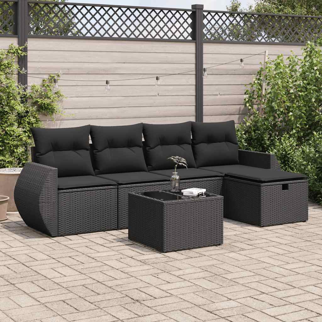 5-dijelni set vrtnih sofa s jastucima bež od poliratana