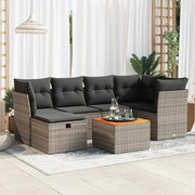 7-dijelni set vrtnih sofa sivi od poliratana