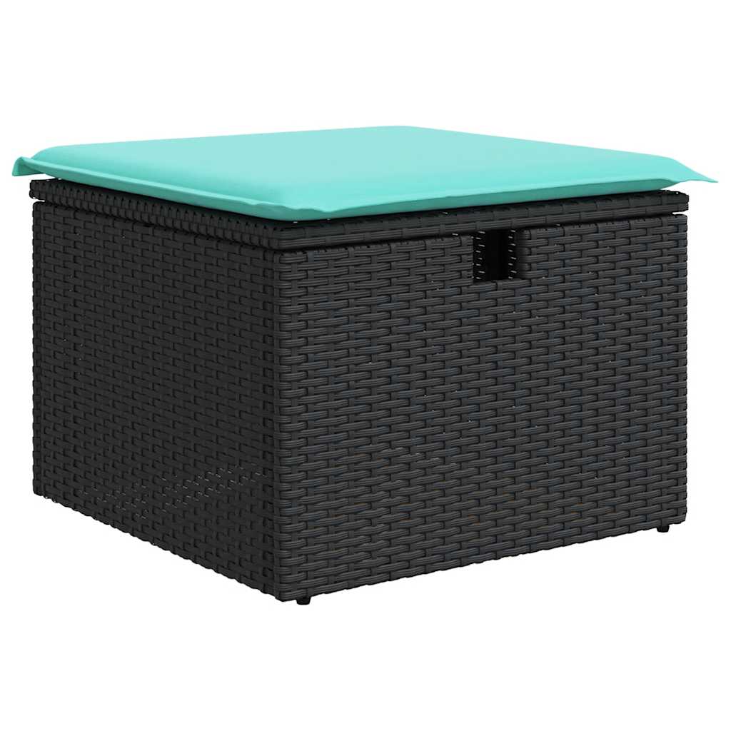 4-dijelni set vrtnih sofa od poliratana s jastucima crni