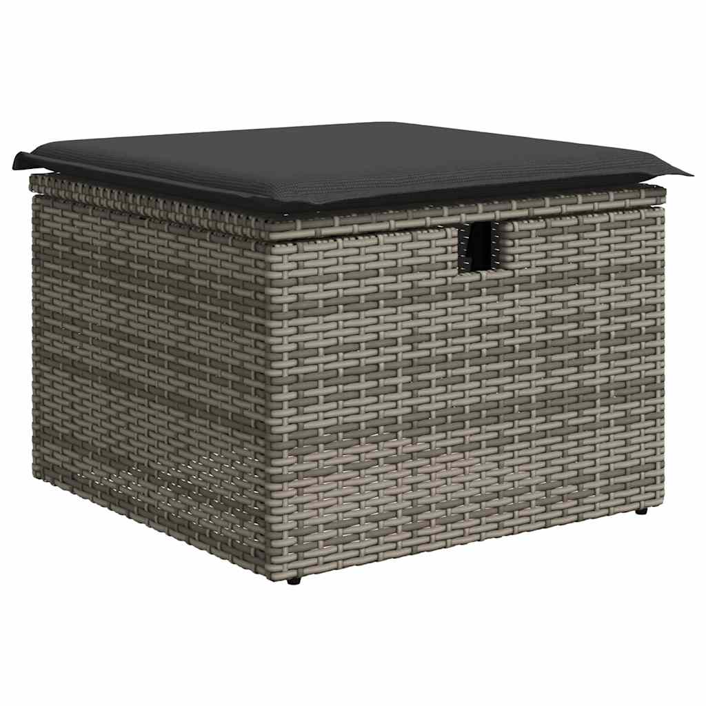 4-dijelni set vrtnih sofa od poliratana s jastucima sivi