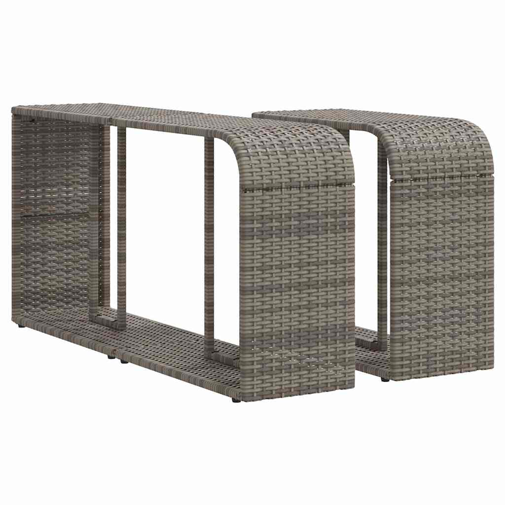 10-dijelni set vrtnih sofa od poliratana s jastucima sivi