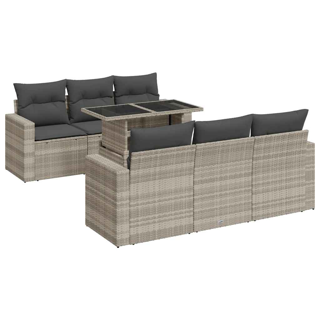 7-dijelni set vrtnih sofa svjetlosivi od poliratana