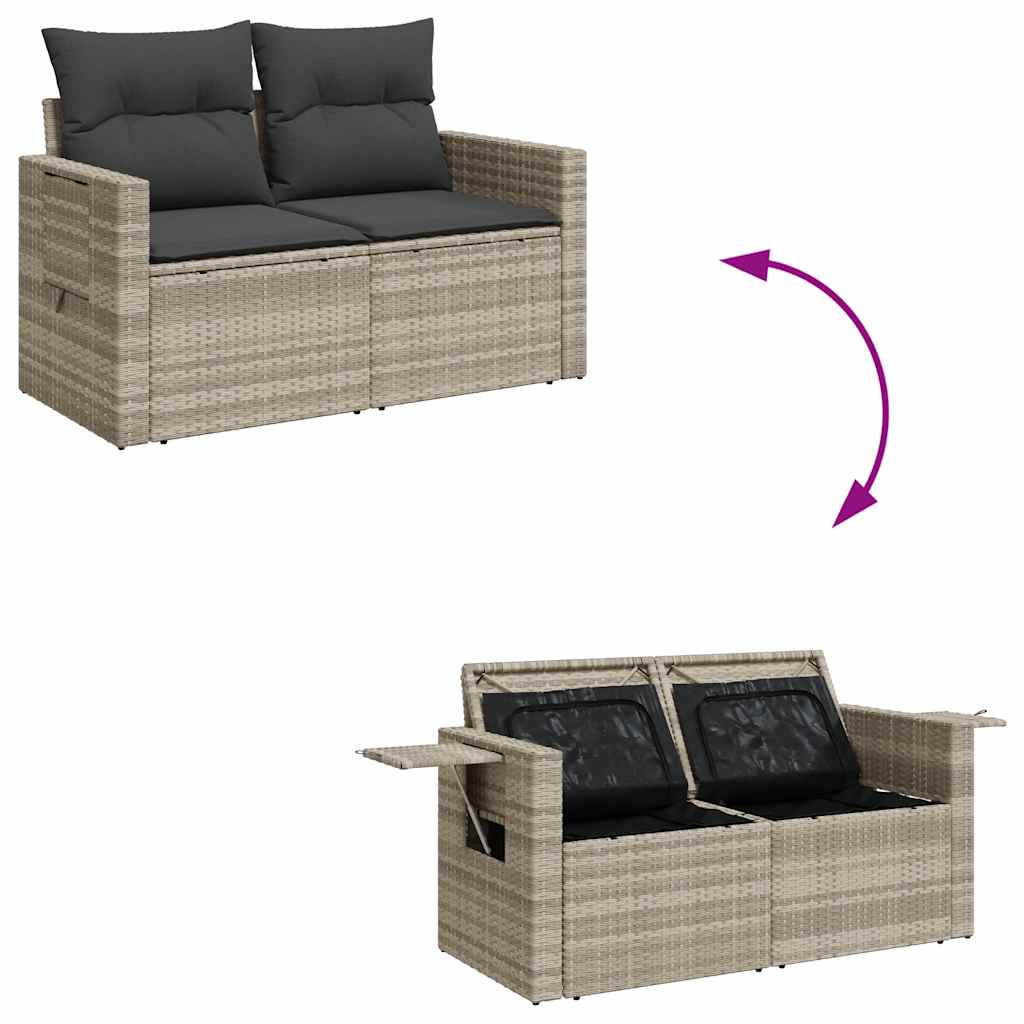 7-dijelni set vrtnih sofa svjetlosivi od poliratana