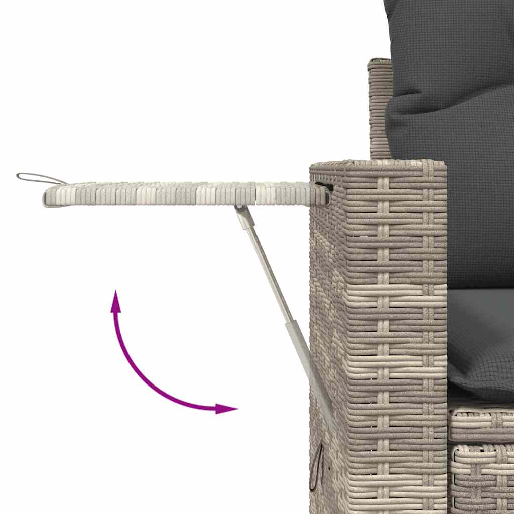 9-dijelni set vrtnih sofa od poliratana s jastucima svjetlosivi