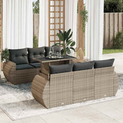 7-dijelni set vrtnih sofa sivi od poliratana