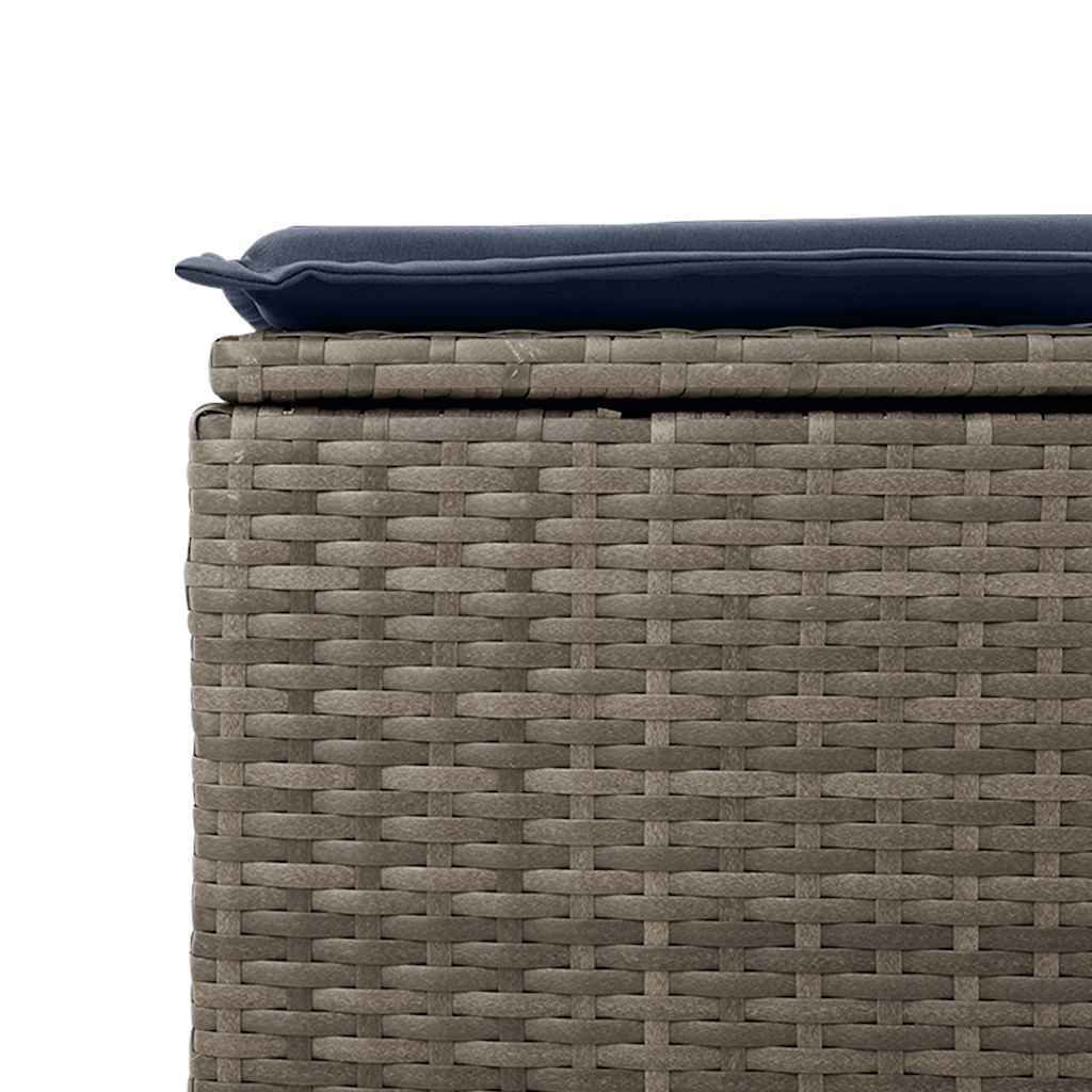 9-dijelni set vrtnih sofa poliratan i bagrem s jastucima sivi