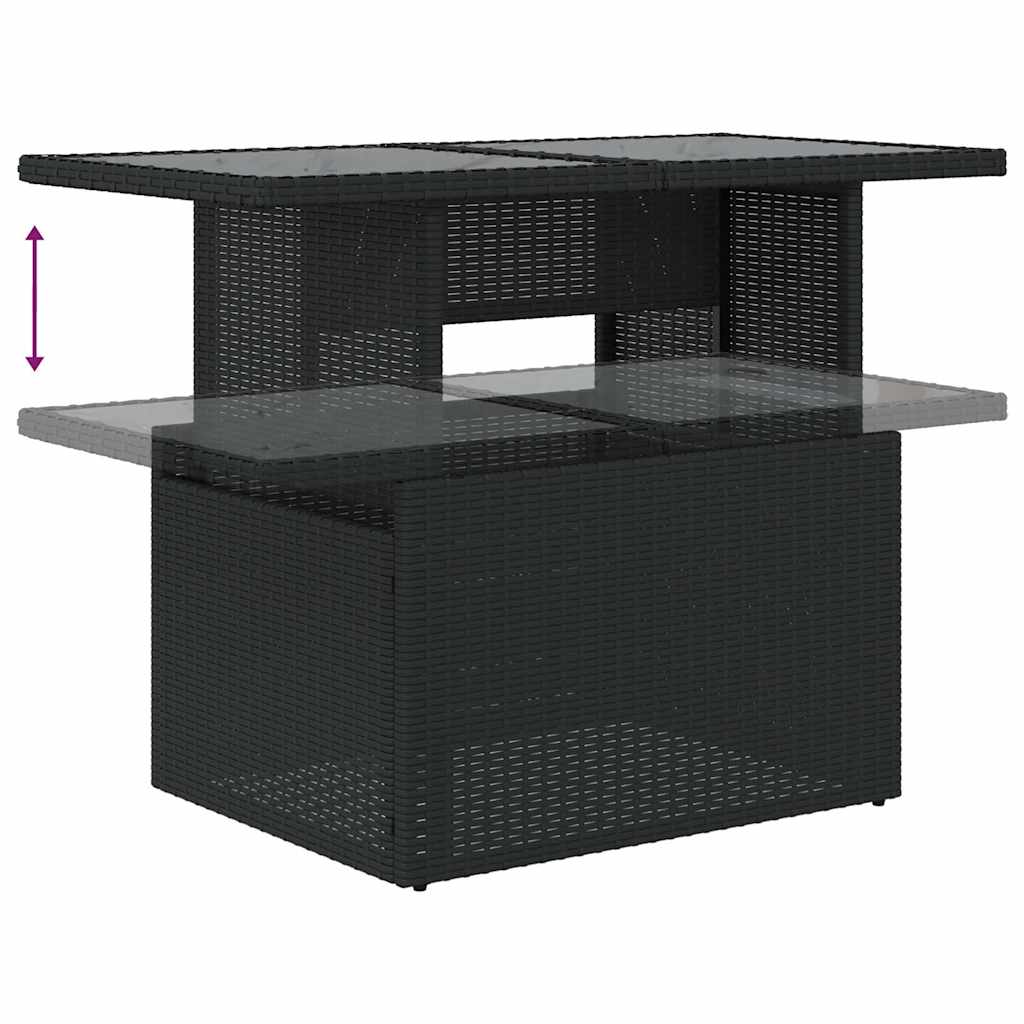 6-dijelni set vrtnih sofa s jastucima crni od poliratana bagrem