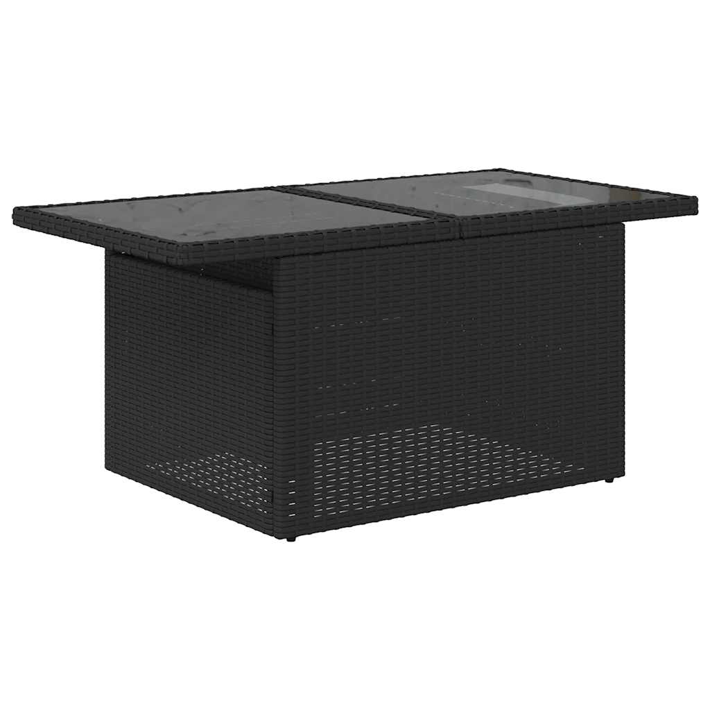 5-dijelni set vrtnih sofa s jastucima crni od poliratana bagrem
