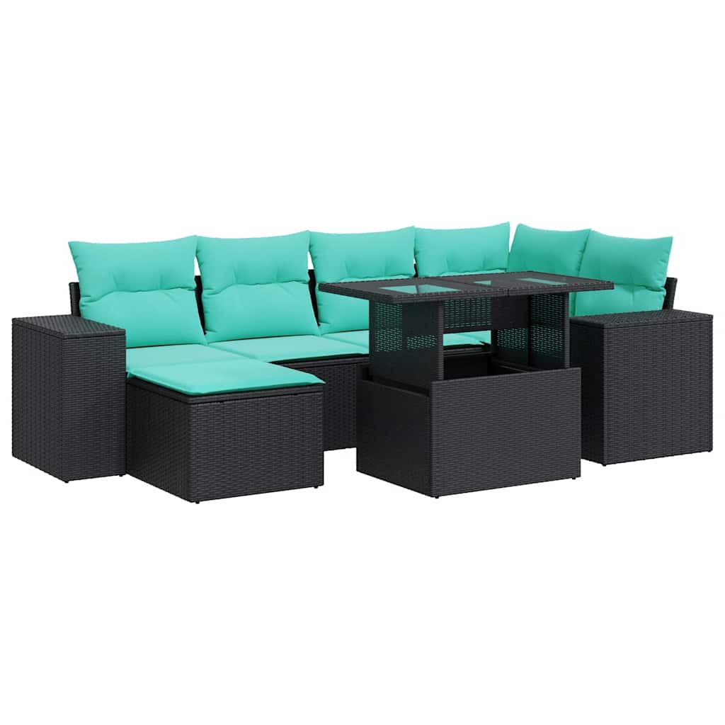 9-dijelni set vrtnih sofa s jastucima crni od poliratana bagrem