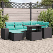 9-dijelni set vrtnih sofa s jastucima crni od poliratana bagrem