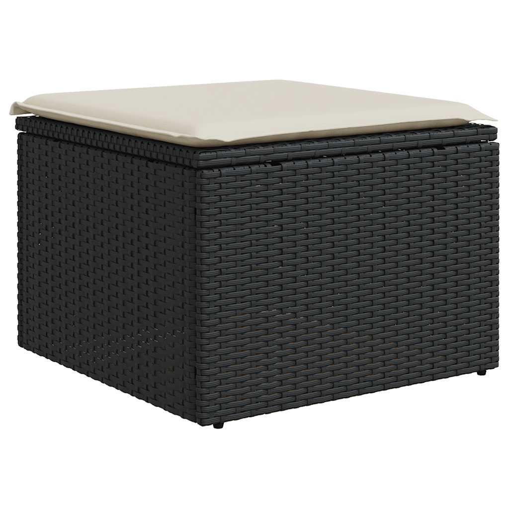 9-dijelni set vrtnih sofa s jastucima crni od poliratana
