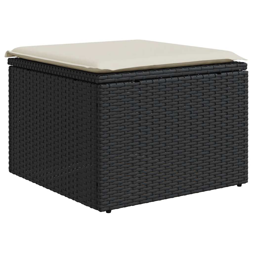 9-dijelni set vrtnih sofa s jastucima crni od poliratana