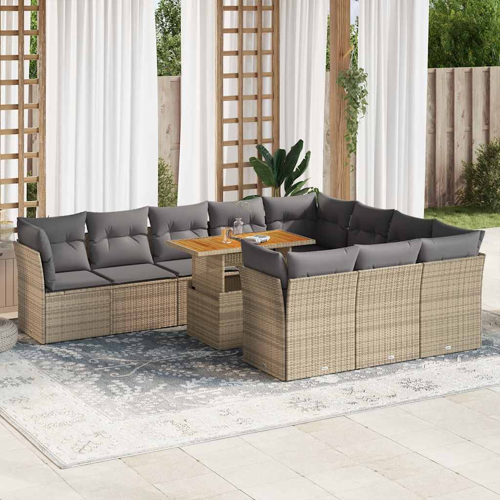 11-dijelni set vrtnih sofa od poliratana s jastucima
