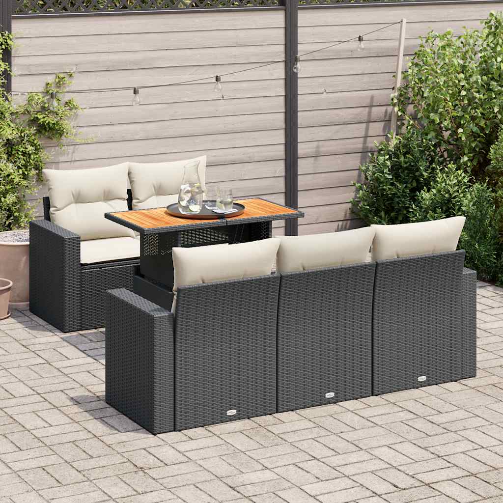 6-dijelni set vrtnih sofa od poliratana s jastucima