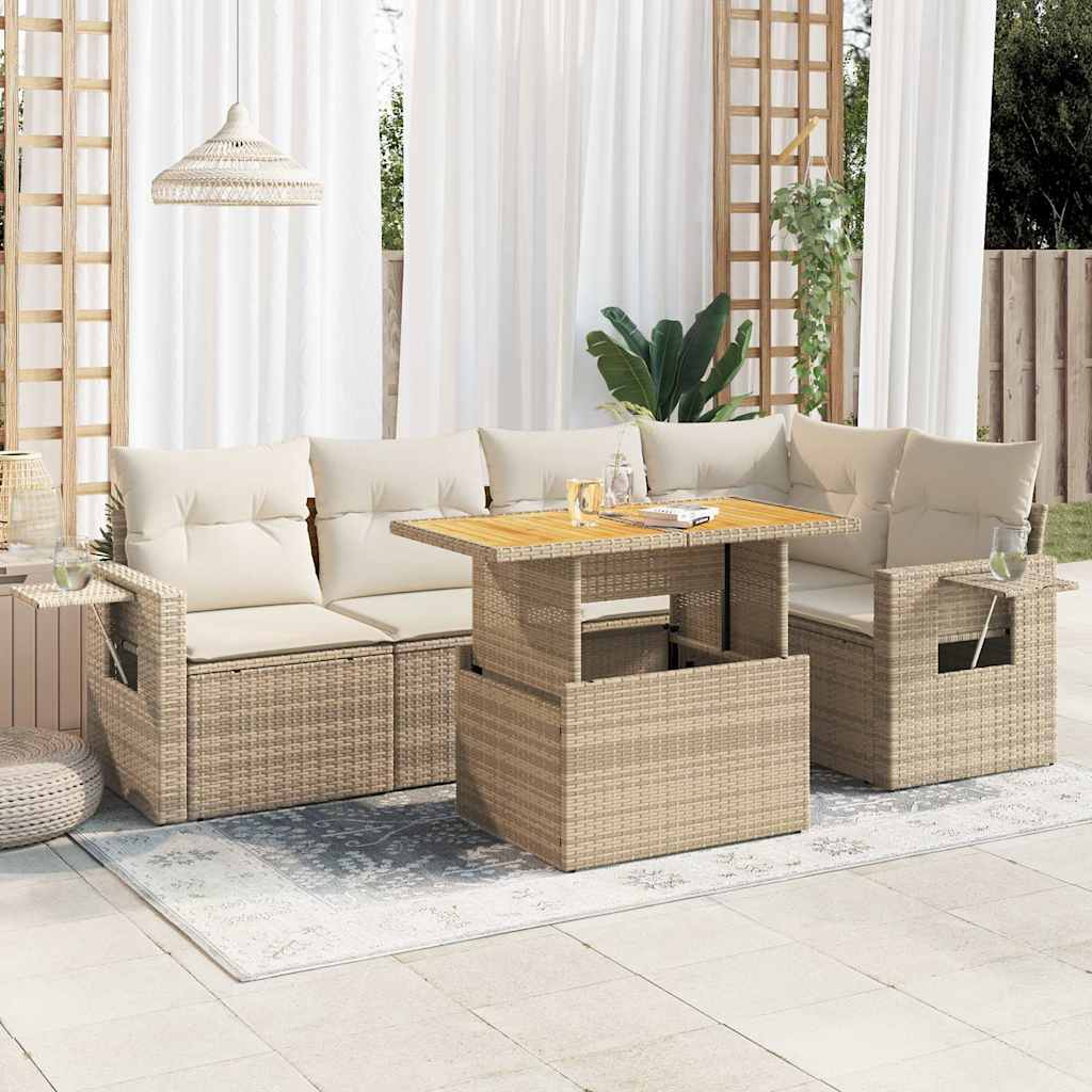 6-dijelni set vrtnih sofa s jastucima od poliratana