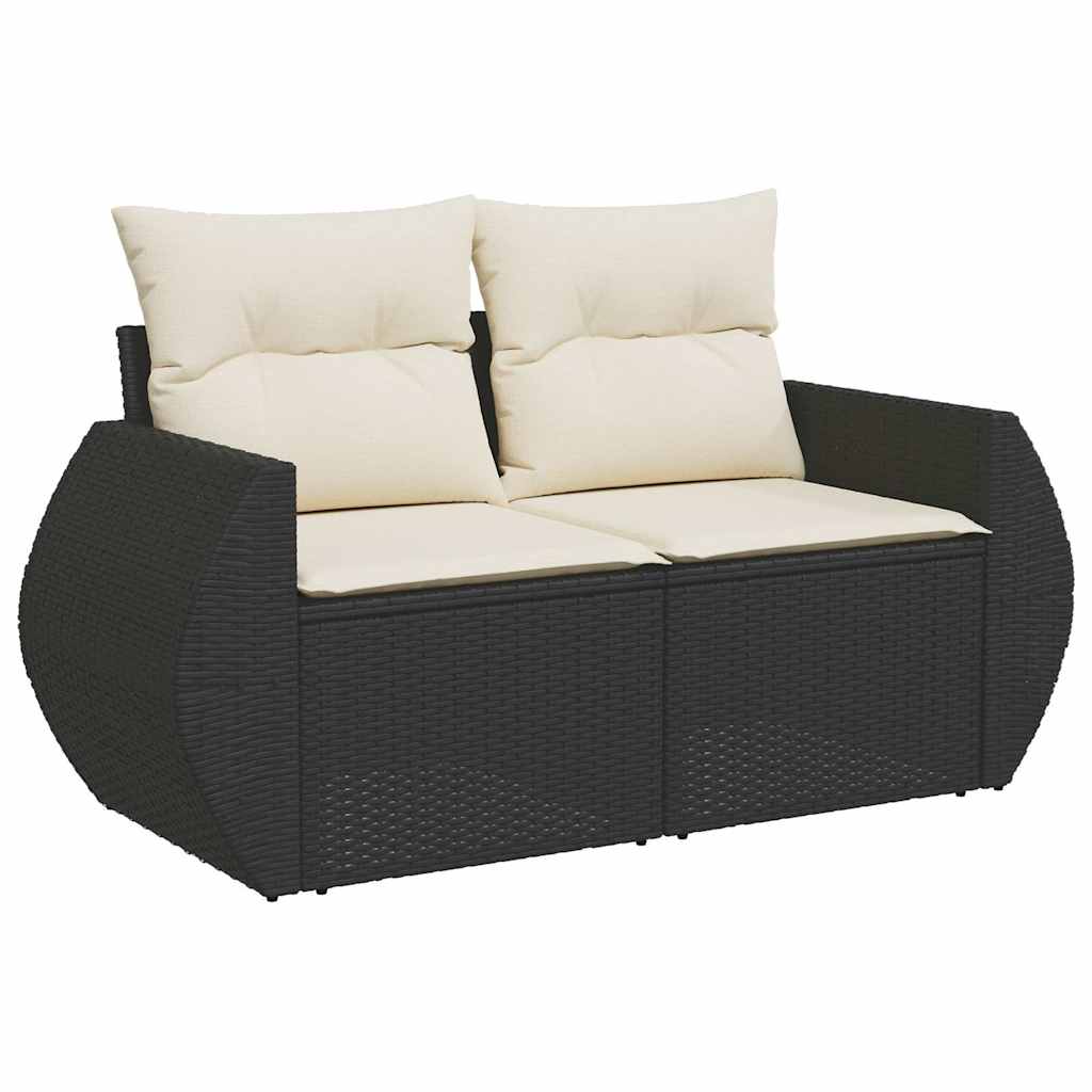 6-dijelni set vrtnih sofa s jastucima crni od poliratana