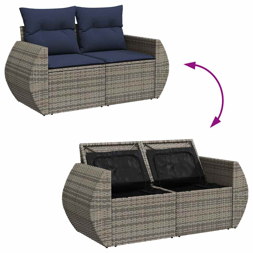 7-dijelni set vrtnih sofa sivi od poliratana