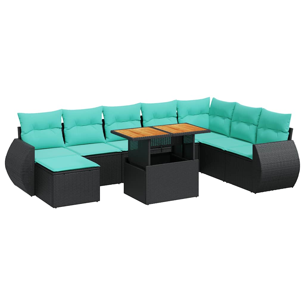 9-dijelni set vrtnih sofa od poliratana s jastucima