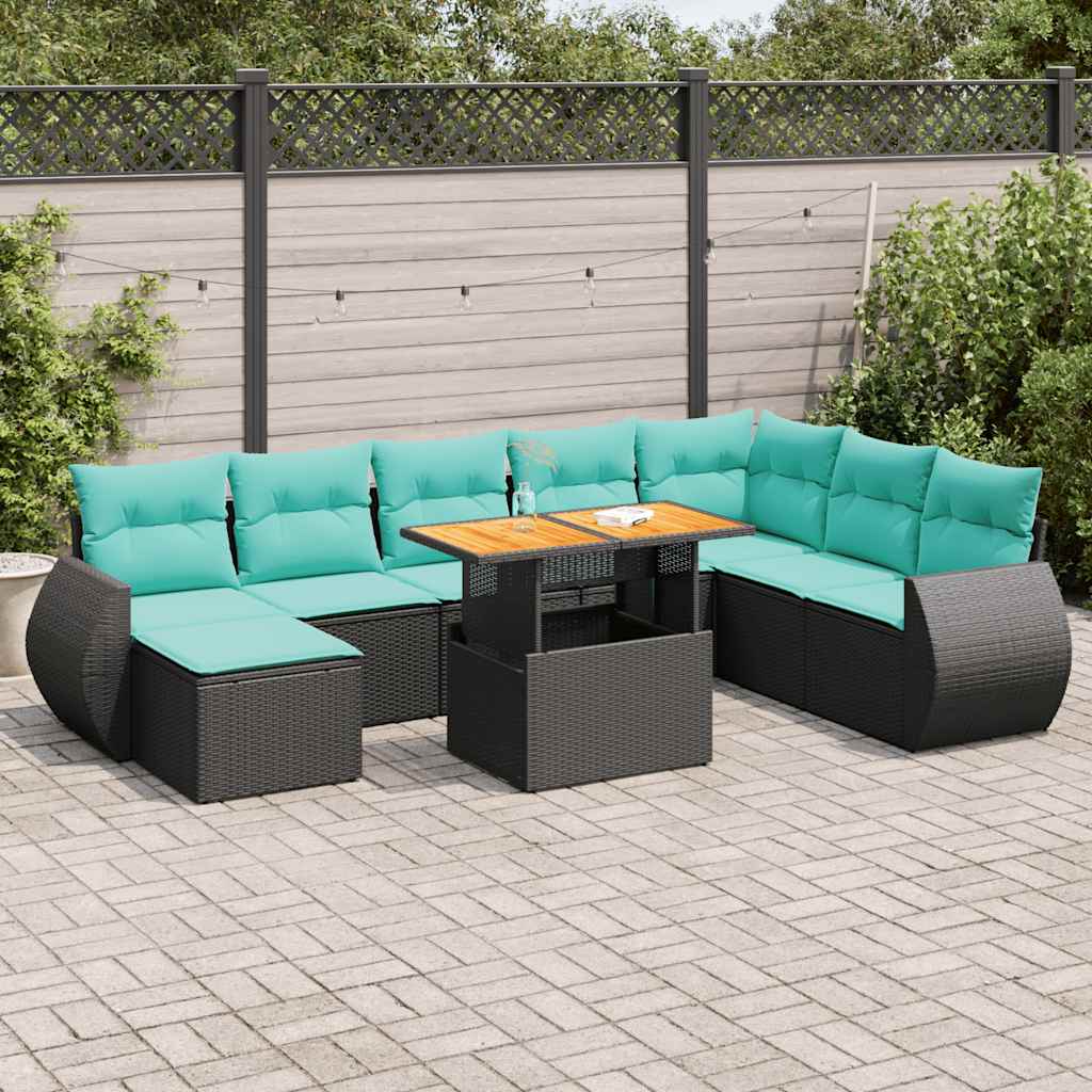 9-dijelni set vrtnih sofa od poliratana s jastucima