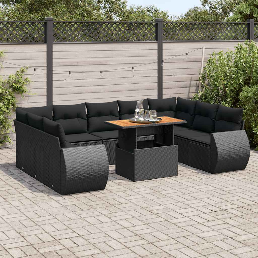 10-dijelni set vrtnih sofa od poliratana s jastucima
