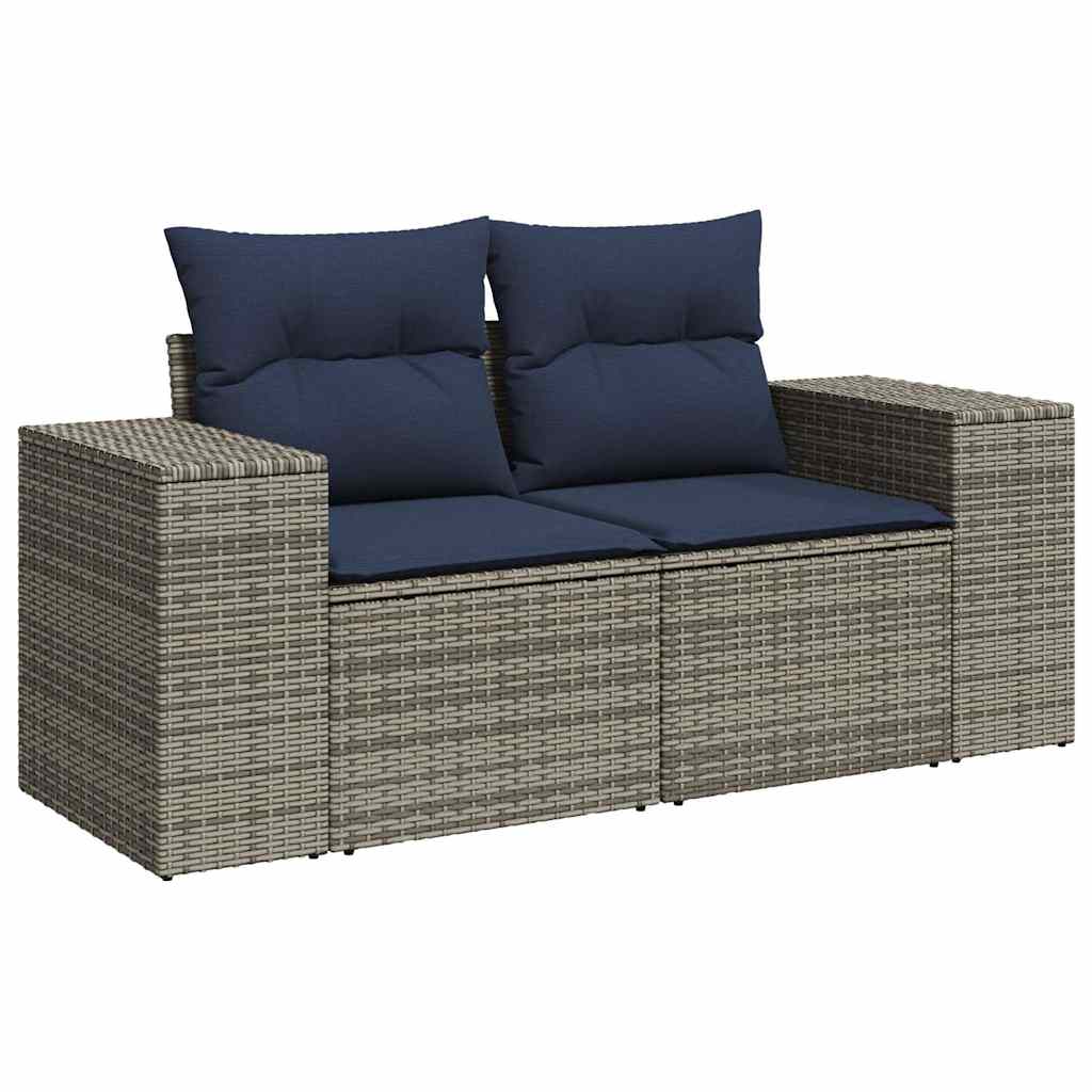 6-dijelni set vrtnih sofa od poliratana s jastucima sivi