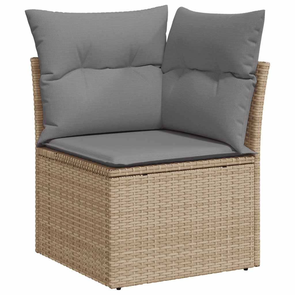 9-dijelni set vrtnih sofa s jastucima bež od poliratana bagrem