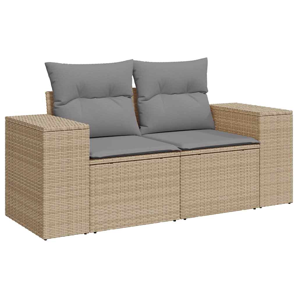 9-dijelni set vrtnih sofa s jastucima bež od poliratana bagrem