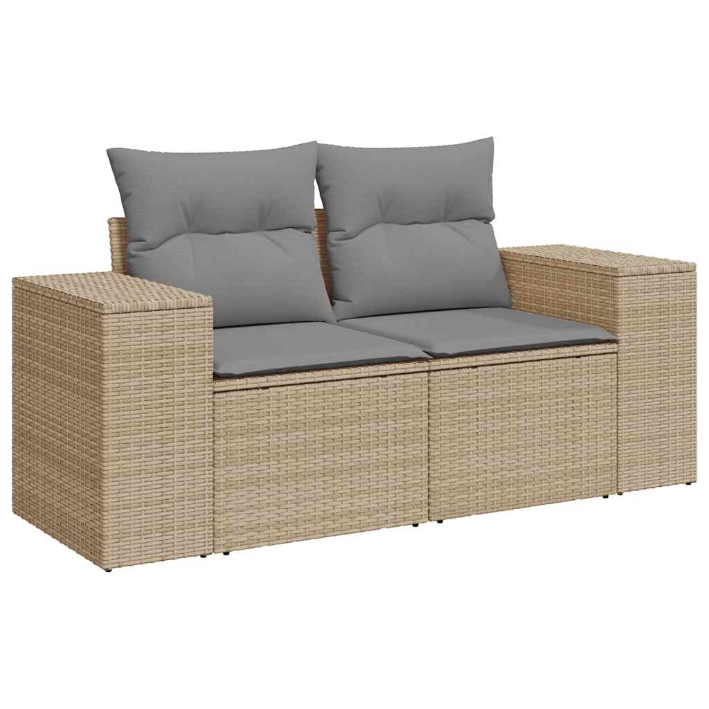 10-dijelni set vrtnih sofa s jastucima bež od poliratana bagrem