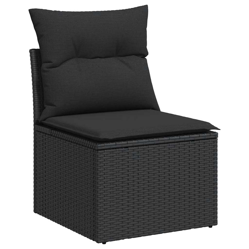 9-dijelni set vrtnih sofa s jastucima crni od poliratana bagrem