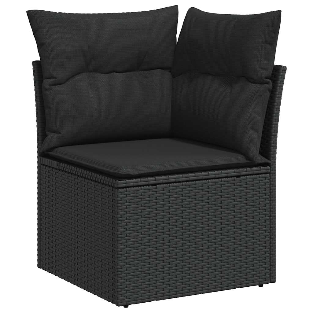 9-dijelni set vrtnih sofa s jastucima crni od poliratana bagrem